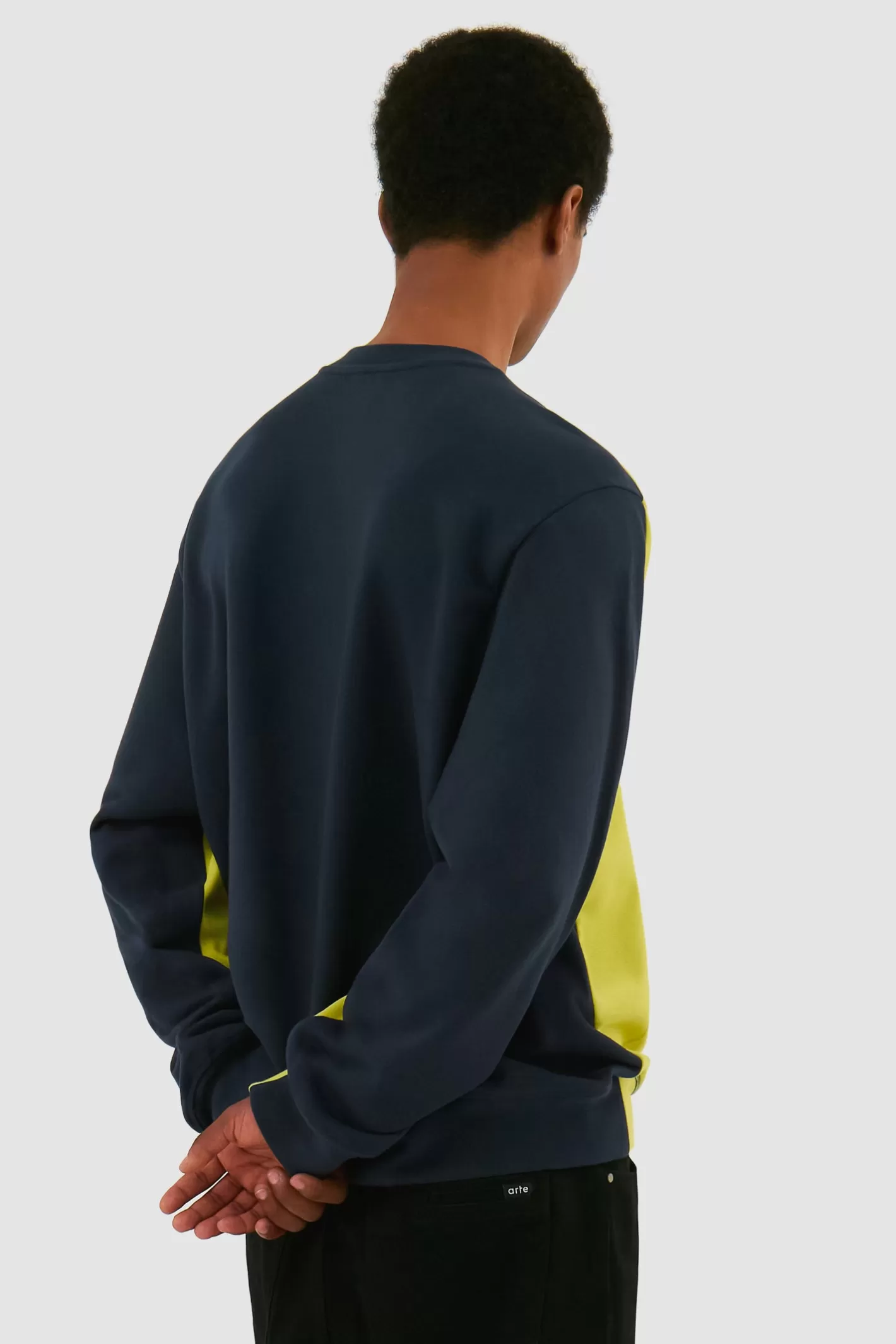Clearance Col ras du cou bicolore - /Bleu Sweaters