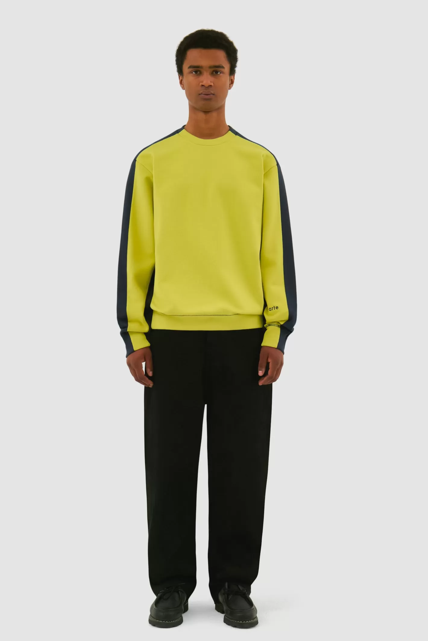 Clearance Col ras du cou bicolore - /Bleu Sweaters