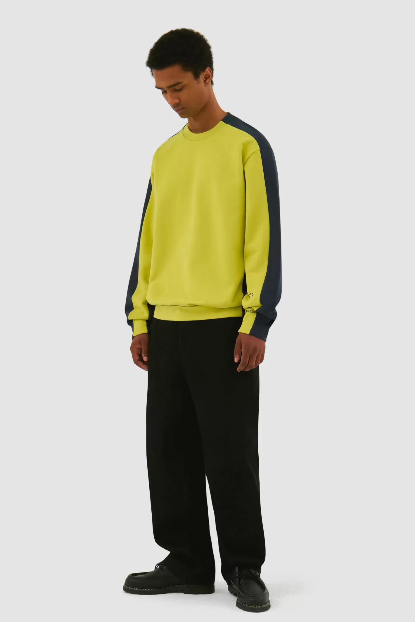 Clearance Col ras du cou bicolore - /Bleu Sweaters