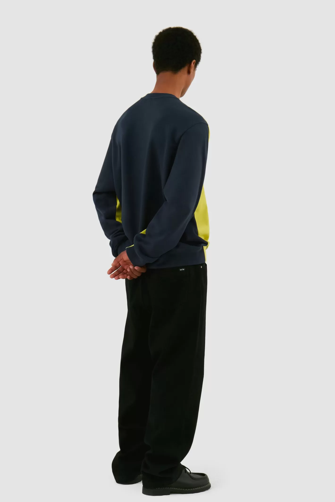 Clearance Col ras du cou bicolore - /Bleu Sweaters